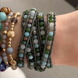 Chan Luu Green & Blue Wrap Bracelet